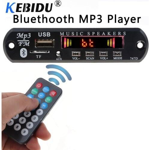 Kebidu Wireless Bluetooth 5V 12V MP3 WMA Decoder Board MP3 Player Car Accessories Audio TF FM Radio Module with Remote Control