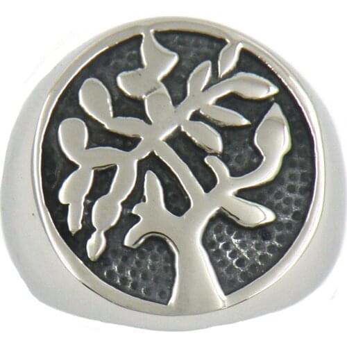 FANSSTEEL Stainless Steel Jewelry Life of Tree Ring FSR12W15