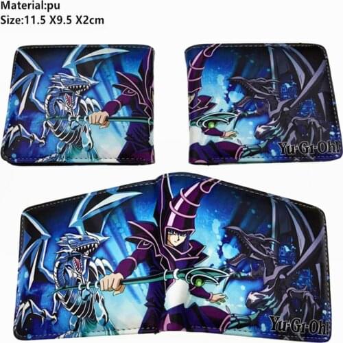 Anime Duel Monsters Zipper Pu Wallet Law Bifold Short Boys Girls Coin Pocket Leather Photo Card Holder Layers Purse Gift