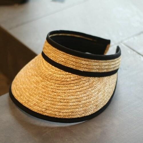 Ladies Uv Wheat straw Korean Sun Visor Hat Women Sun Visor Straw Sun Caps Straw Visor