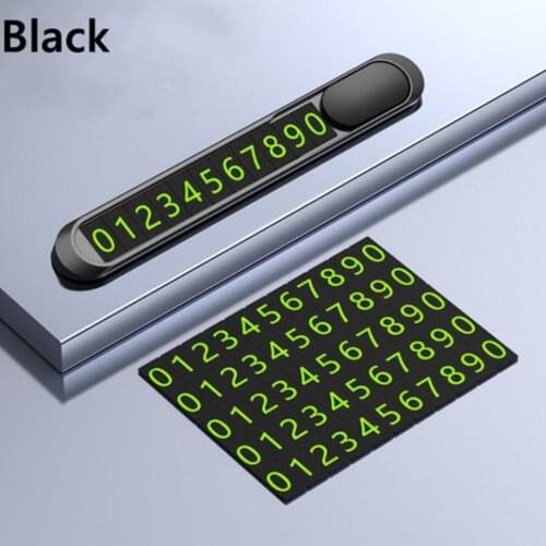 Creative Automobile Temporary Parking Sign Metal Luminous Mobile Phone Number Plate Mobile License Plate Car Ornaments