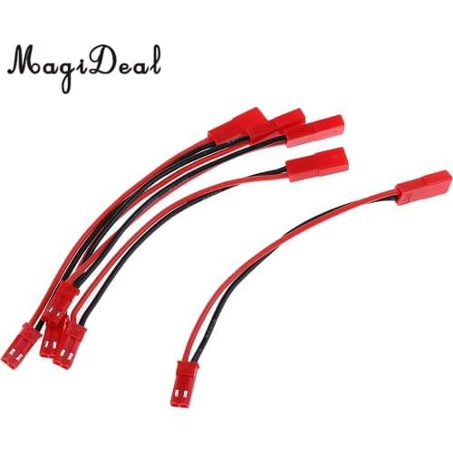 MagiDeal 5Pcs RC Model JST 2-Pin Male to Female Connector Plug Extension Wire Cable Harness for Battery RC Model Parts