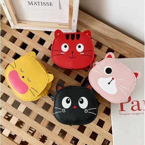 Cute Cat children girls small bag PU Leather messenger bag kitten Kids Purse Coin Small Shoulder Bag crossbody bag purses