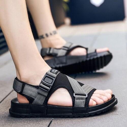 Topvivi Men Sandals Summer outside Shoes Sandal 2021 new fashion Mens Sandles Outdoor Breathable Comfort Slip on Open Shoes
