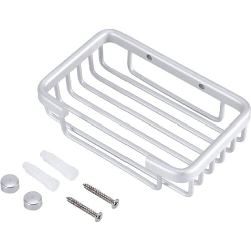 Wall Mounted Soap Dish Shower Soap Shampoo Holder Space Aluminum Wall Shelf Storage Rack Shower Tray Bathroom Accessories