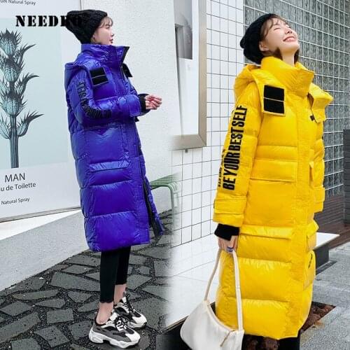 NEEDBO Winter Jacket Women Coat Long Parka Hooded Winter Coat Women Oversized Puffer Jacket Casaco Warm Womens Jacket Outwear