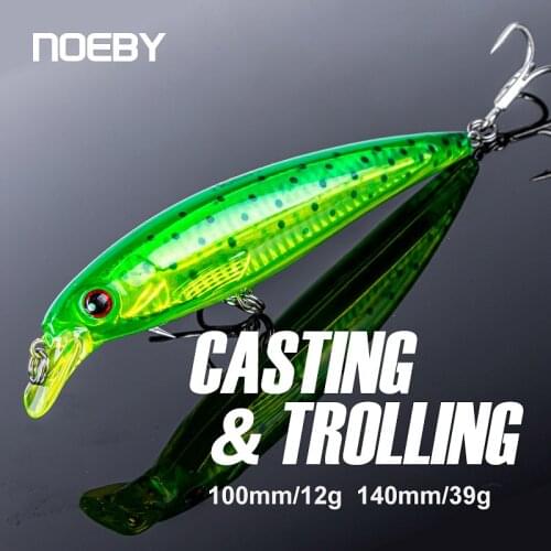 NOEBY Floating Minnow Fishing Lure 100mm12g 140mm39g Casting Wobblers Artificial Baits for Pike Saltwater Trolling Fishing Lures