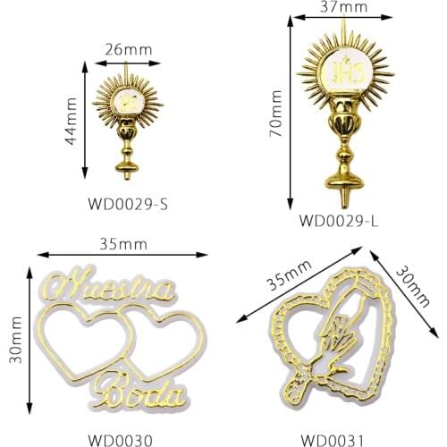 New Ring Promise JHS Mini First Communion Favor Gold Christ Gift Favor Sacrament Baptism Christening Party DIY Table Decoration