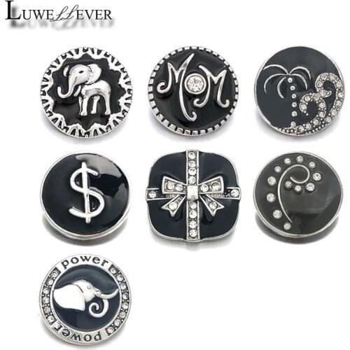 New Component w406 Crystal 3D 18mm Metal Snap Button For Bracelet Necklace Interchangeable Jewelry Women Accessorie Findings