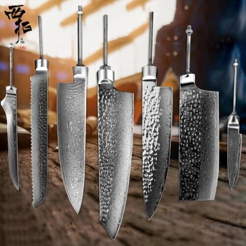XTUO Damascus Steel Chef Knife Forged Antistick Boning Fruit Cut Meat Bread Sharp Blank Craftsman Handmade Handle Semi-finished