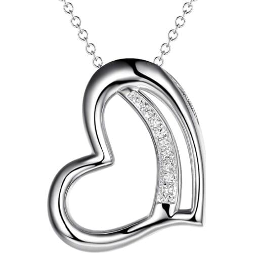 Wholesale Charm Silver Color Pendants For Women Fashion Jewelry Necklace Lady Fashion Jewelry Pendant Proud Heart AN048/arsajiza