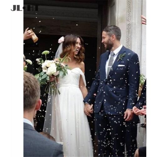 Boho Beach Off the Shoulder Wedding Dresses Floor Length Pleat Short Sleeve Chiffon Bridal Gown Wedding Dresses