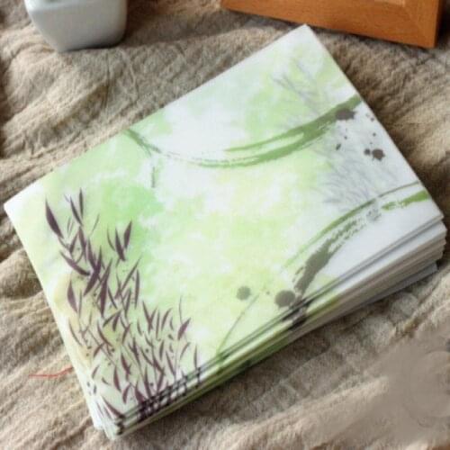 5pcs Gangnam green willow twig painting clear paper envelope artificial parchment size for post card 175x125mm/pc
