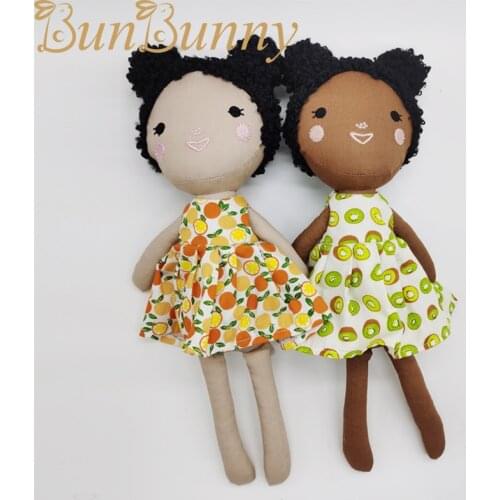 Diversity Toy Brown Girl Cloth Doll Handmade Multiracial Diverse Doll African Girl Rag Doll Baby Girl Sitch Soft Toys