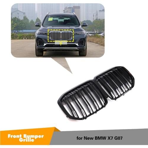 Carbon Fiber / Glossy Black Front Bumper Racing Grill Kidney For BMW X7 G07 2019- 2021 Car Front Grilles Accessories