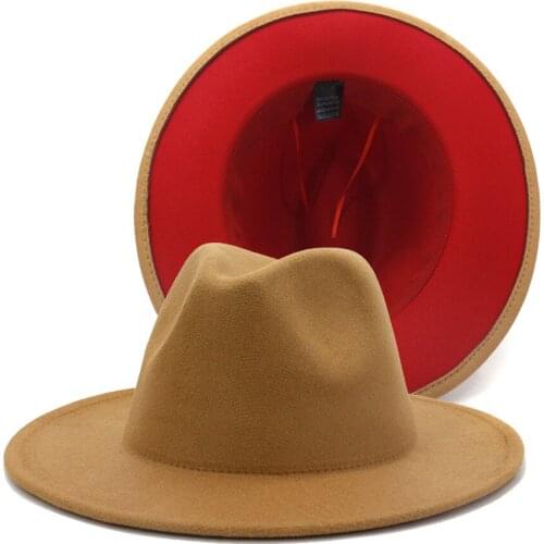 2021 High Quality European American Wide Brim Fedoras Woolen Felt Cap Jazz Men Women Patchwork Cotton Polyester Outdoor Hat