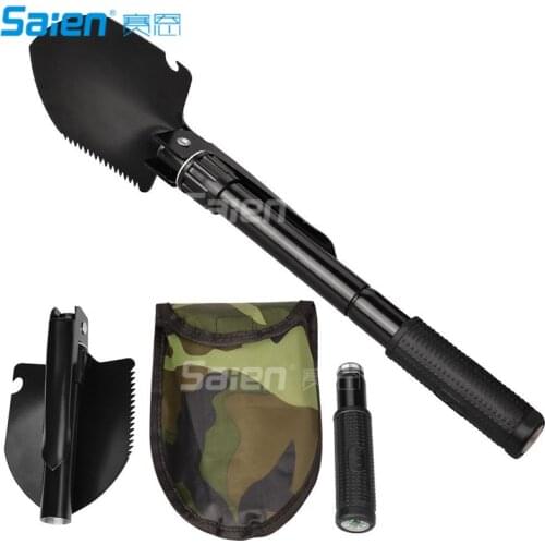 Folding Shovel Multipurpose Tool for Outdoor Survival Portable with Carrying Pouch for Camping, Hiking, Backpacking, Gardening