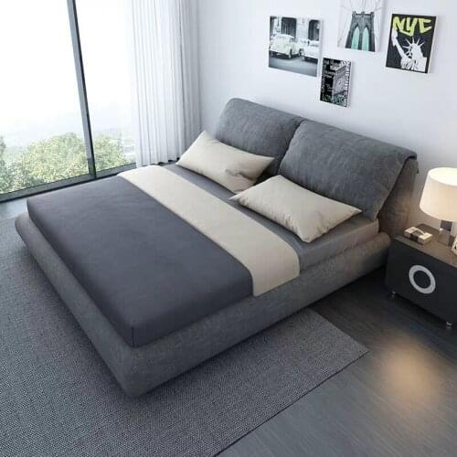 Nordic cloth bed style cloth bed small house type washable master bedroom wedding bed simple modern 1.5m1.8m double