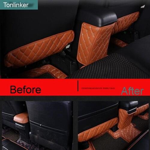 Tonlinker Cover Case Stickers for Mitsubishi ASX 2013-16 3 PCS Car Styling PU leather Rear Seat Anti-dirty Pad cover sticker
