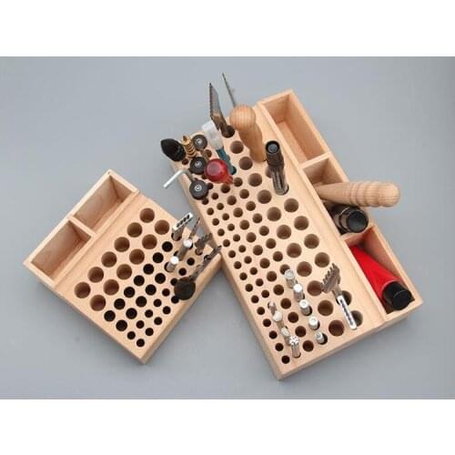 20sets Leather Craft Tools Holder Rack Stand 98 / 46 Holes Leather Craft Tool Rack Stamp Punch Tool Storage Box Holder Organizer