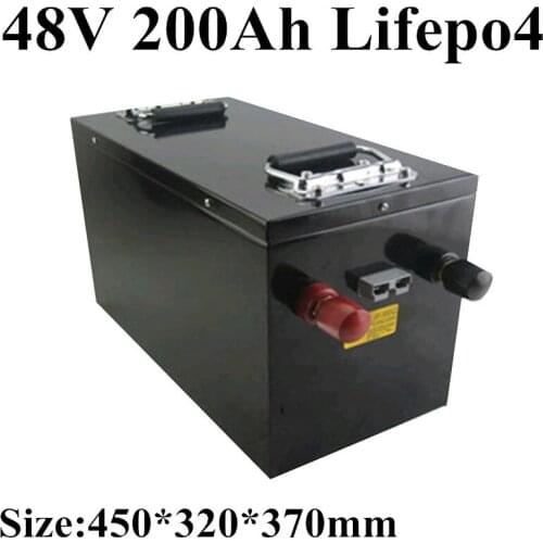 Waterproof rechargeable 48V 200Ah Lifepo4 battery with BMS for trolling motor UPS solar storage system RV golf cart +20A Charge
