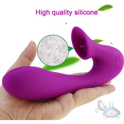 Female Sex Toy Silicone Vibrator for Women Powerful G Spot Dildo Vibrators Tongue Licking Wand 12 Modes Butt Plug Adult Toys
