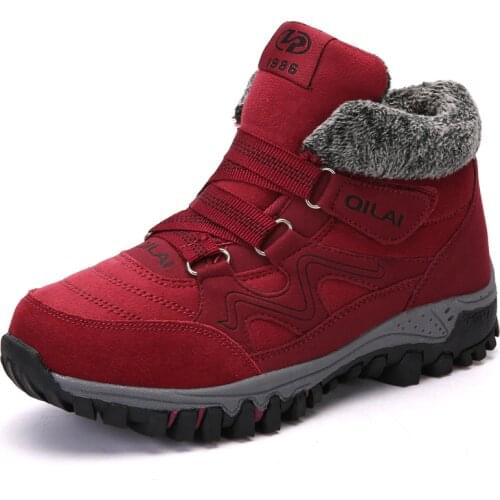 2018 Winter women snow boots women warm push ankle boots female high wedge waterproof Boots rubber hiking boots shoes Waterproof