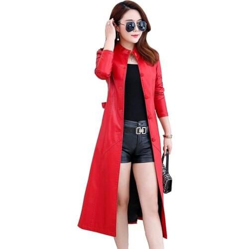 Women Winter Sheepskin Coat Medium Long Korean Slim Plus Size Lapel Leather Windbreaker Jacket Autumn Jackets Woman Outerwear