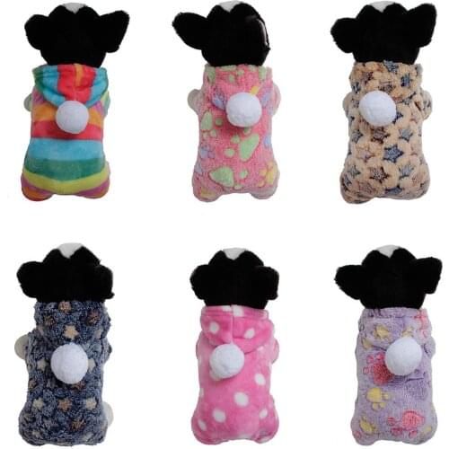 Winter Pet Dog Puppy Warm Dot Star Print Costume Soft Coat Hoodie Jacket Apparel