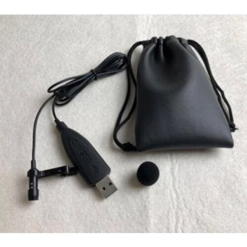 1Set USB Lavalier Microphone Clip on Collar Condenser Lapel Mic for PC Smart Phones