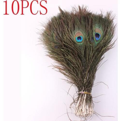 Lots 10PCS Natural Real Peacock Tail Eye Feathers DIY Crafts 25-30cm 10-12Inches Natural Crafts Trimmings House Room Decoration