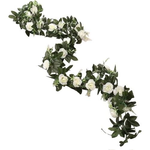 2.2M Artificial Rose Flowers Rattan Autumn Small Peony String Decor Silk Fake Garland For Wedding Home Hotel Garden Decoration