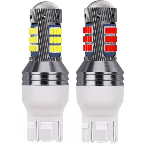 2PCS New T20 7443 W21/5W Super Bright 2016 LED Car Tail Brake Bulb Turn Signals Auto Rear Fog Lamp DRL Light Red White Yellow