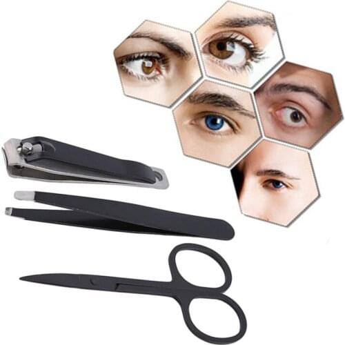 3PCS Stainless Nail Clippers Set Professional Scissors Suit With Box Trimmer Grooming Manicure Cutter Kits For Nail Tools