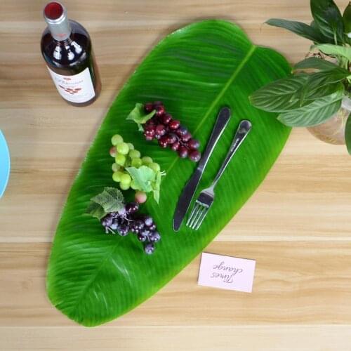 4pcs imulation Leaves Banana Leaves Kitchen Placemat EVA Dining Table Mat Flag Simulation Plant Desktop Wall Decoration coaster