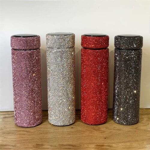 500ML LED Temperature Display Diamond Thermos Coffee Mug Drinking Water Bottle Stainless Steel 304 Vacuum Flask Tea Coffee Mug