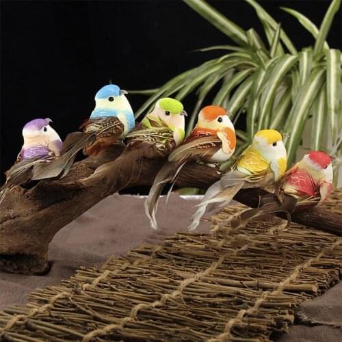 6pcs Creative Bird Model Gift Favor Home Decorative Craft Ornaments Display Table Decorations Animal Miniatures