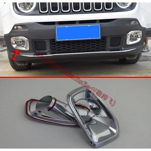 ABS Chrome Front Fog Light Lamp Cover Trim Molding Bezel Garnish For JEEP Renegade 2015 2016 2017