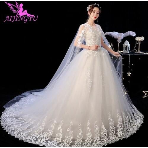 AIJINGYU Dresses Inexpensive Gowns Near Me Tulle Modest Bridal Plus Train Imperial Informal Gown Casual Wedding Dress