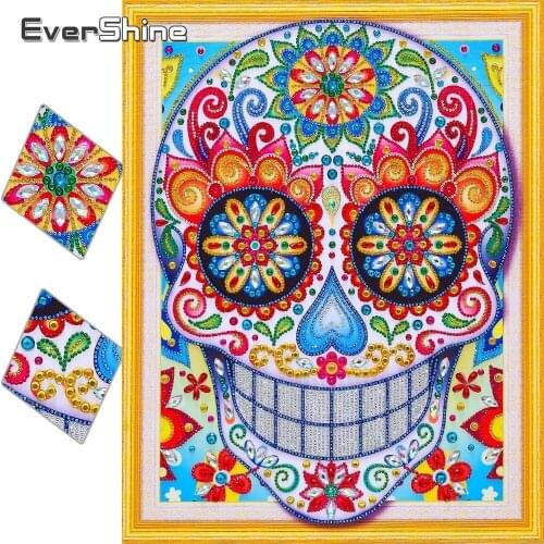 EverShine 5D Diamond Painting Cross Stitch Special Shape Diamond Embroidery Sale Cartoon Mosaic Crystal Skull Diamond Painting