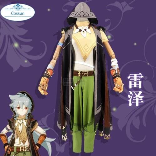 Anime! Genshin Impact Razor Wolf Boy Game Suit Gorgeous Handsome Uniform Cosplay Costume Halloween Carnival Party Outfit Men NEW