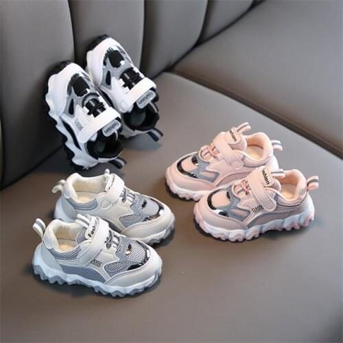 Spring and summer new childrens leisure sports shoes fashion soft sole baby girl mesh running tennis fashion sports shoes