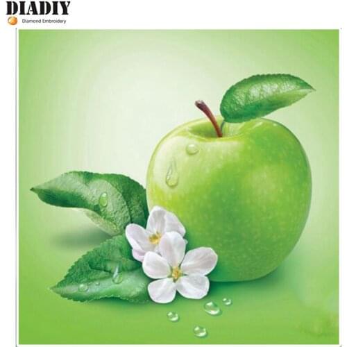 DIY Diamond Painting Cross Stitch Apple Full round Rhinestone Mosaic Fruit Handmade Diamond Embroidery Home Decoration