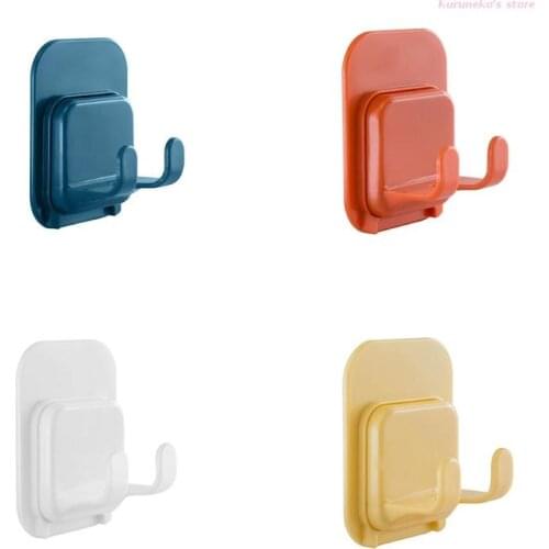 HX6D 4Pcs/Set Plastic Adhesive Wall Hooks Shaver Razor Holder Stand Utility Shower Storage Rack Power Plug Organizer Hanger