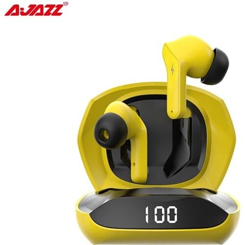 Ajazz A1 Gaming Earbuds TWS BT5.0 Headphone In-ear Sports Ergonomic Design with Digital Display Screen Touch Control