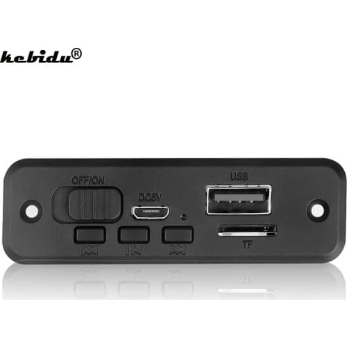 Kebidu Bluetooth 5.0 MP3 Player Decoder Board 2*3W Amplifier 5V Car FM Radio Module Support FM TF USB Handsfree Call