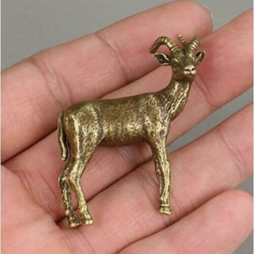 Chinas Archaize Pure Brass Goat Small Statue