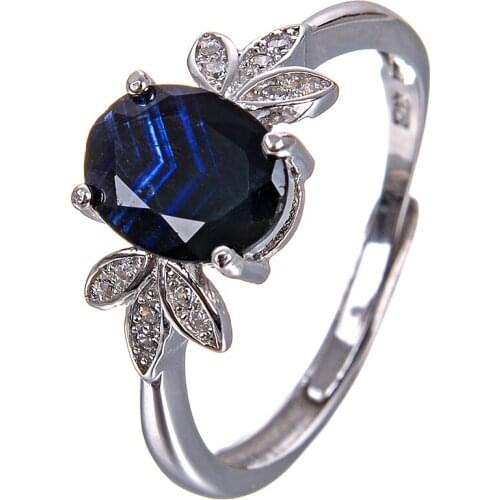 Blue Sapphire 7mm*9mm Ring Proposal Ring September Birthstone Marquise Cut Blue Gemstone 925 Sterling Silver Ring for Her
