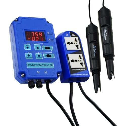 Digital pH ORP Redox 2 in 1 Controller Monitor w/ Output Power Relay Control Electrode Probe BNC for Aquarium Hydroponics Plants