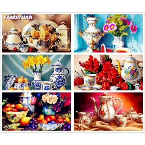 Cartoon Teapot 5D Diy Diamond Painting Art Accessories Floral Full Drill Diamond Embroidery Mosaic Cross Stitch Kit Home Decor